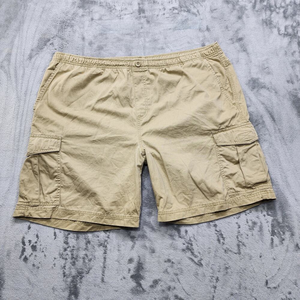 Northcrest Shorts Mens XL Tan Pull On Cargo Drawstring Drawcord‎ Casual Outdoors